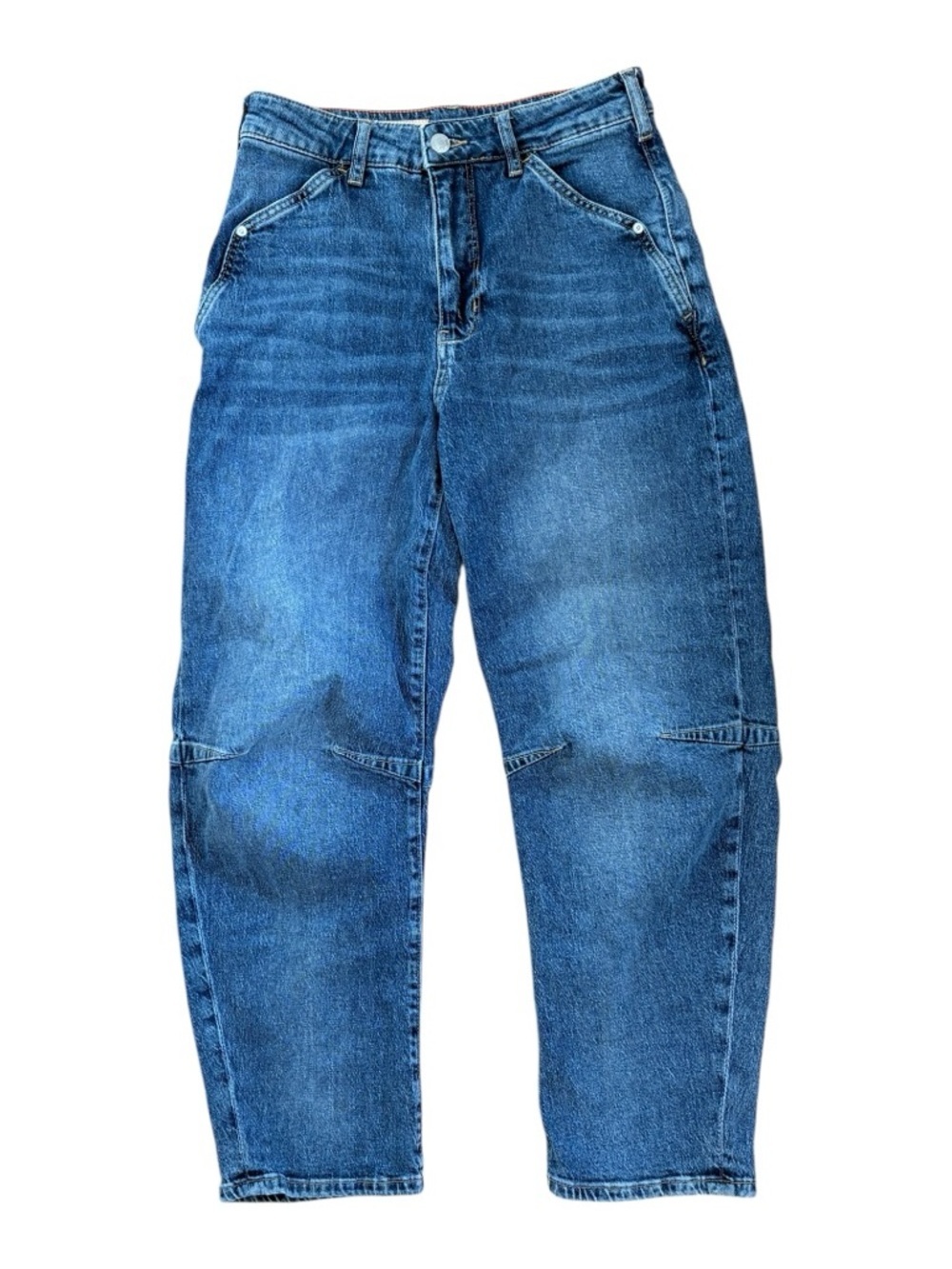 Pilcro Anthropologie Barrel Leg Jeans High-Rise Medium Wash Denim | Size 27